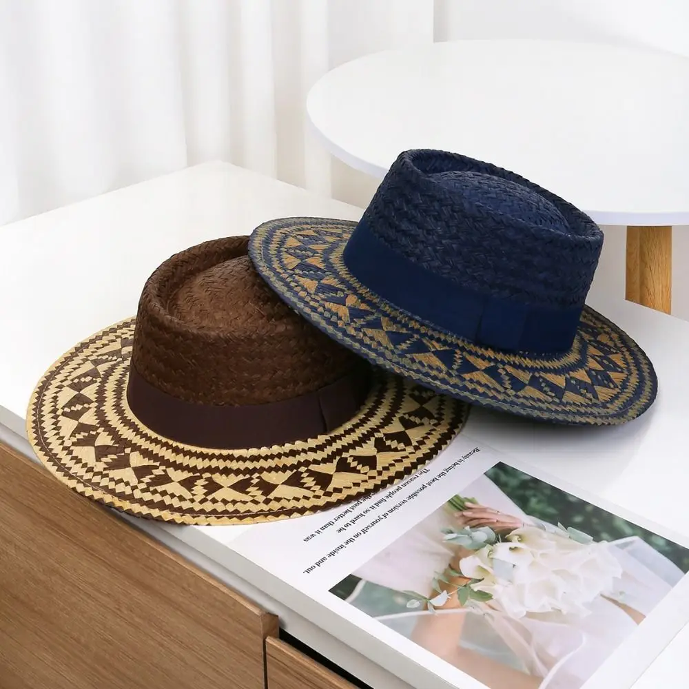

Stylish Wide Brim Straw Cowboy Hat Classic Straw Fishing Hat Vintage Panama Hat for Women & Men