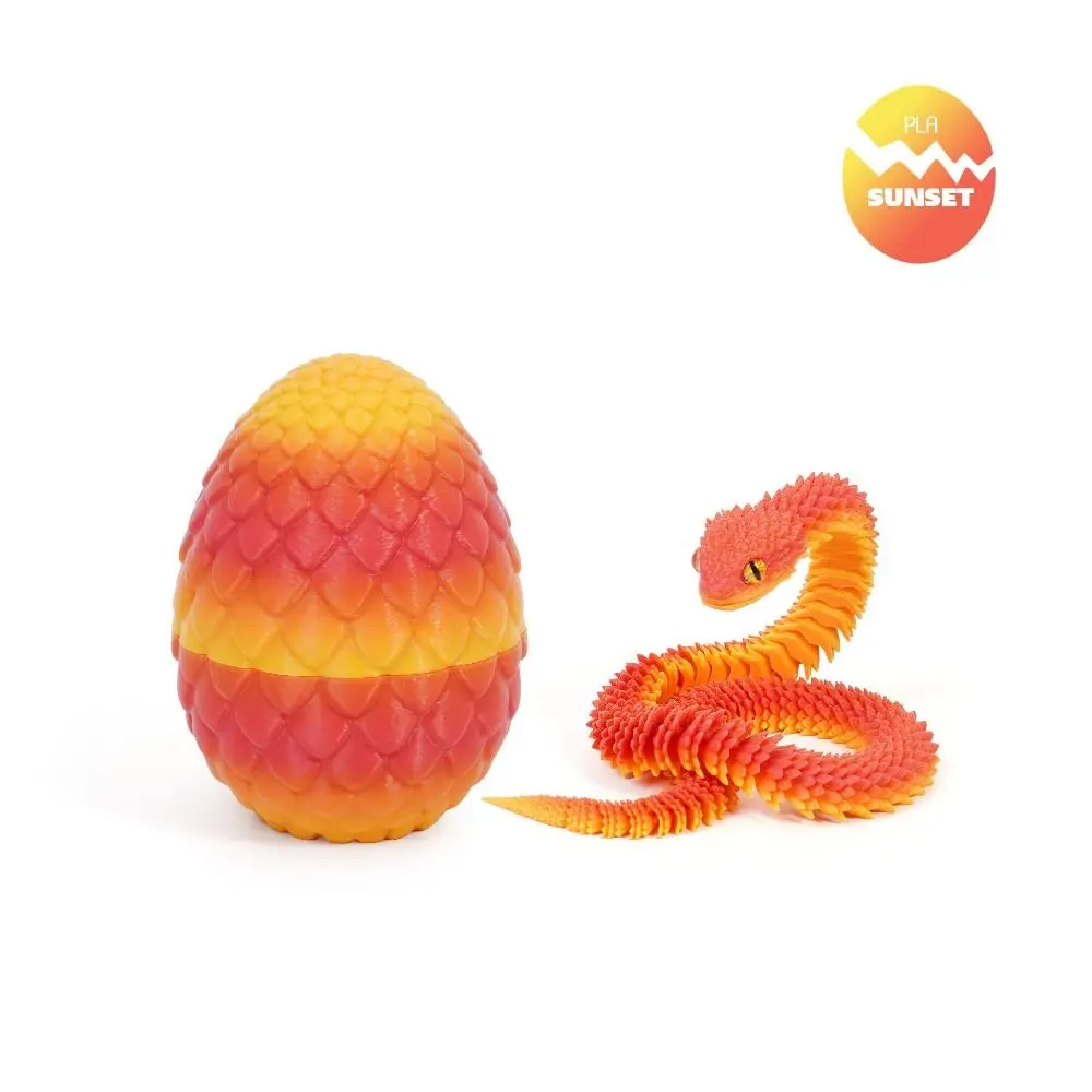 Creative 3D Printed Snake All-in-one Molding Candy Color Animal Simulation Model Snake Egg Rotatable