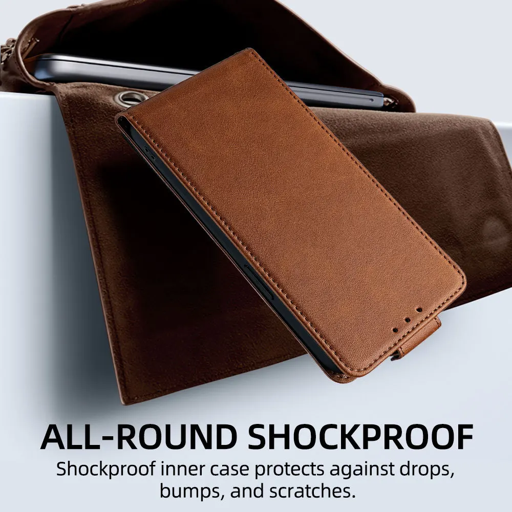 Leder-Handyhülle für Galaxy S25 Ultra S24 Plus S23 S22 FE Brieftaschen-Hülle S26 EDGE Flip-Cover mit Kartenfächern Handy-Zubehör – Detail 5