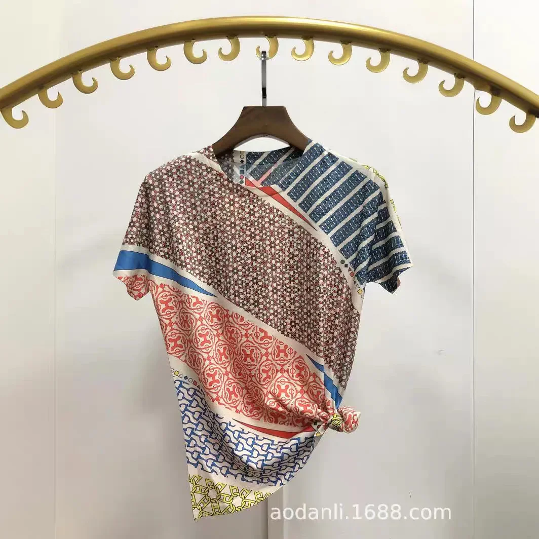 

2025 Striped T Shirts Women Summer Clothes Vintage Style Casual Cartoon Pattern Printed Female Short Sleeve Tops Ropa De Mujer