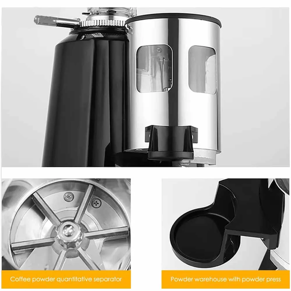 Immagine 7: Macinacaffè Elettrico Commerciale 350W Macinacaffè per Espresso 1/2HP Macinatore Automatico di Caffè Macinino per Chicchi