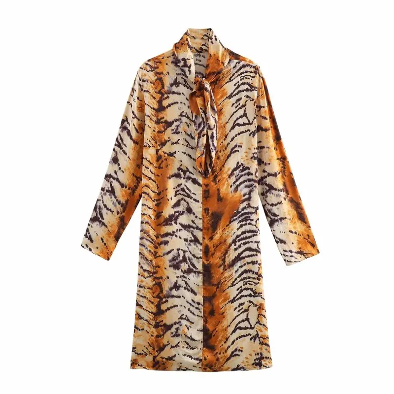 Automne 2024 nouveau femmes Faion Design Animal imprimé léopard Dr polyvalent longue Sve robe cintrée Ele Sle 8624026