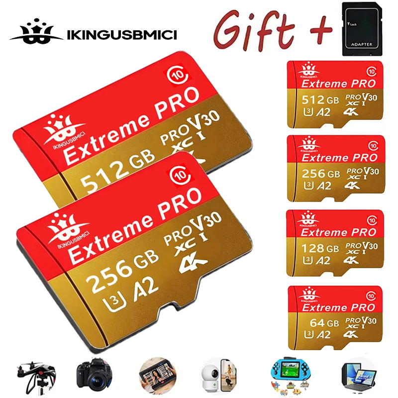 Ultra Fast SD Cards 32GB Micro TF SD Card 512GB Memory Card 64GB TF Cards V10 for GoPro/Drone/PC Mac/MP3 Player/Sport Camera