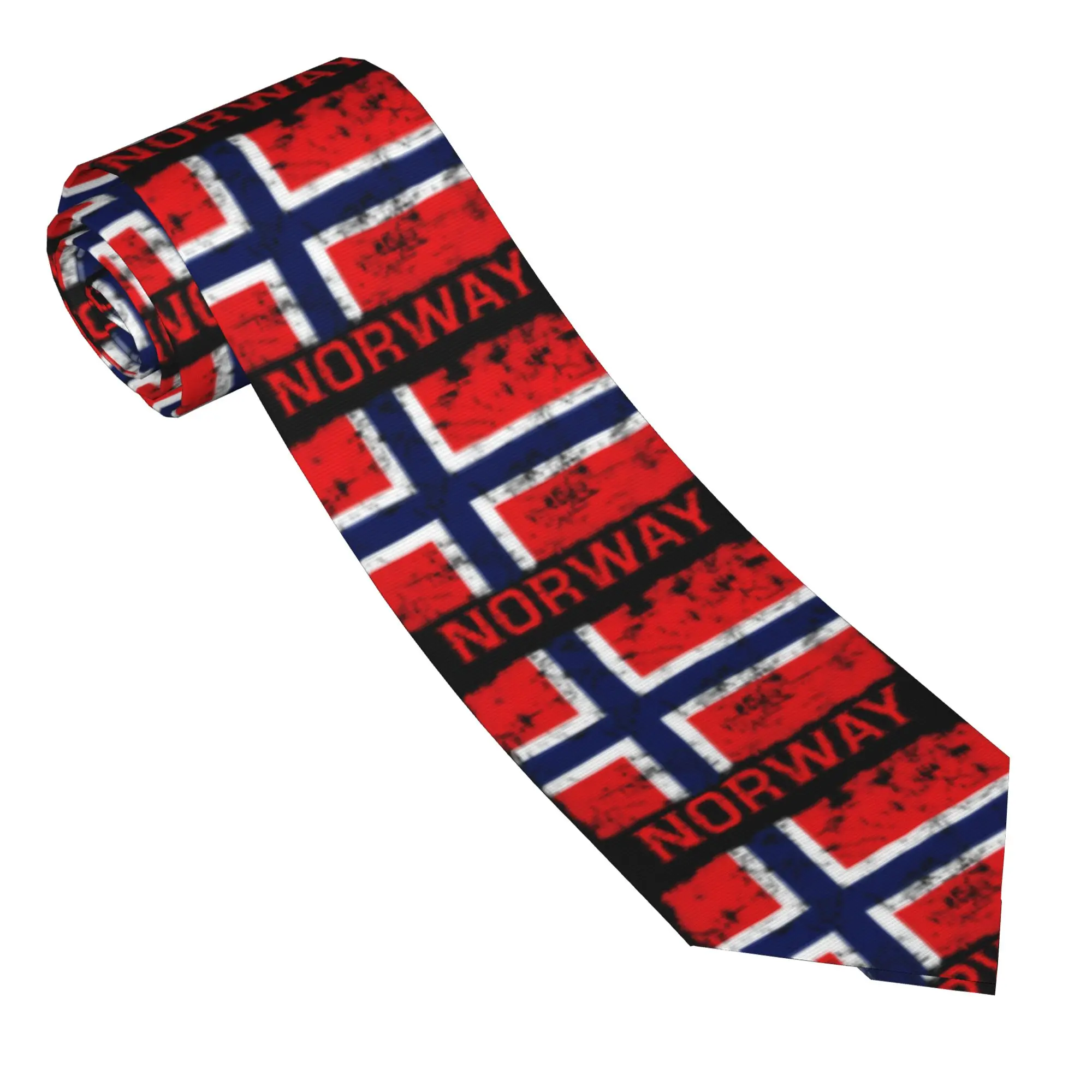 Distressed Vintage Norway Flag Tie  Custom Neck Ties Classic Elegant Collar Tie Men Women Leisure Necktie Accessories