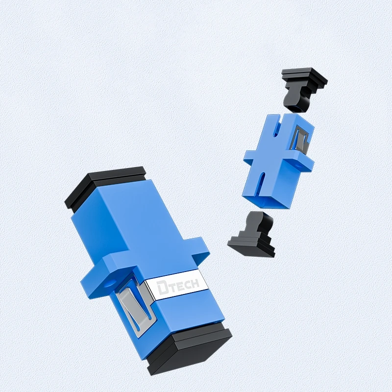 

2PCS Wholesale Simplex SC UPC Flange Bule Optical Fiber Coupler For SC-SC Connector Conversion