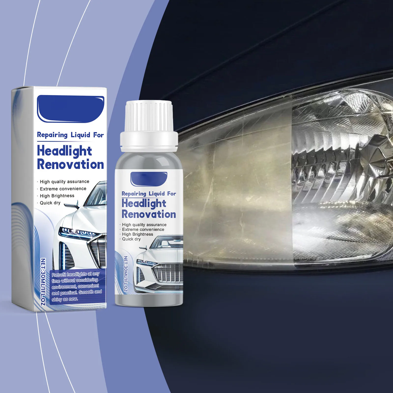 30 مللي سيارة العلوي إصلاح السائل السيارات العناية بالضوء الغبار والبقع إزالة عامل التنظيف تلميع تجديد نظافة لوازم #1