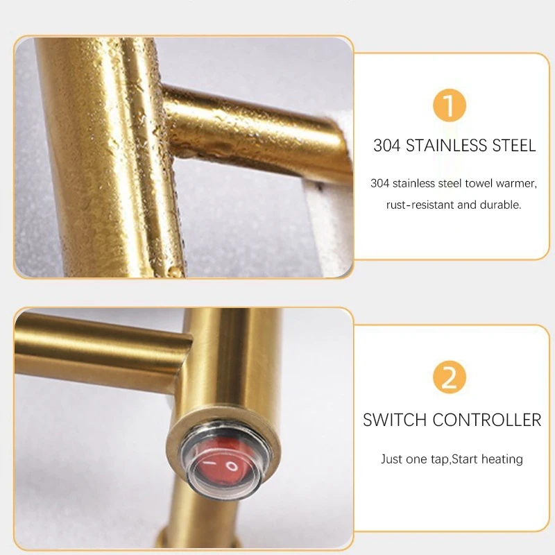 OXG Bathroom Electric Towel Warmer Heated Towel Rack Towel Dryer Heated Towel Rail Towel Radiator Energy Saving Customization - Image 4