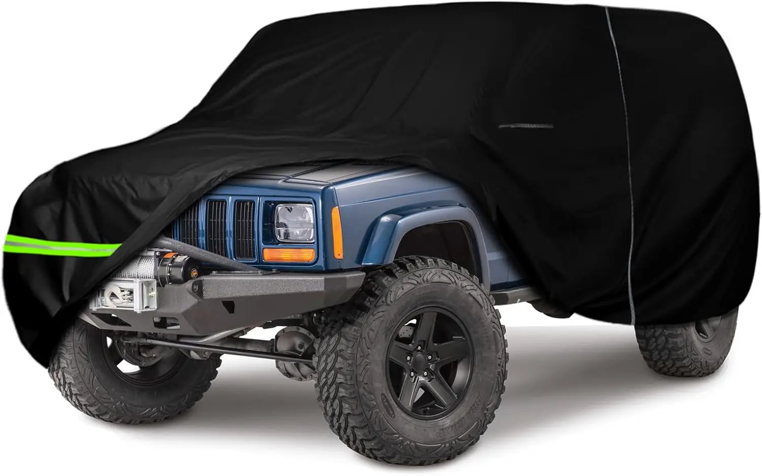 

Waterproof All-Weather Car Cover for 1983-2001 Jeep Cherokee XJ, 6-Layer Protection with Zipper and Windproof Bands