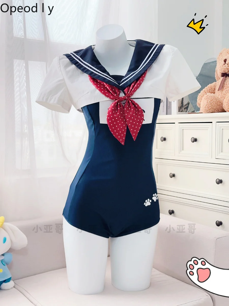

y2k subculture Japanese original Lolita sailor swimsuit, sweet and cute girl style fashionable slim beach vacation swimsuit