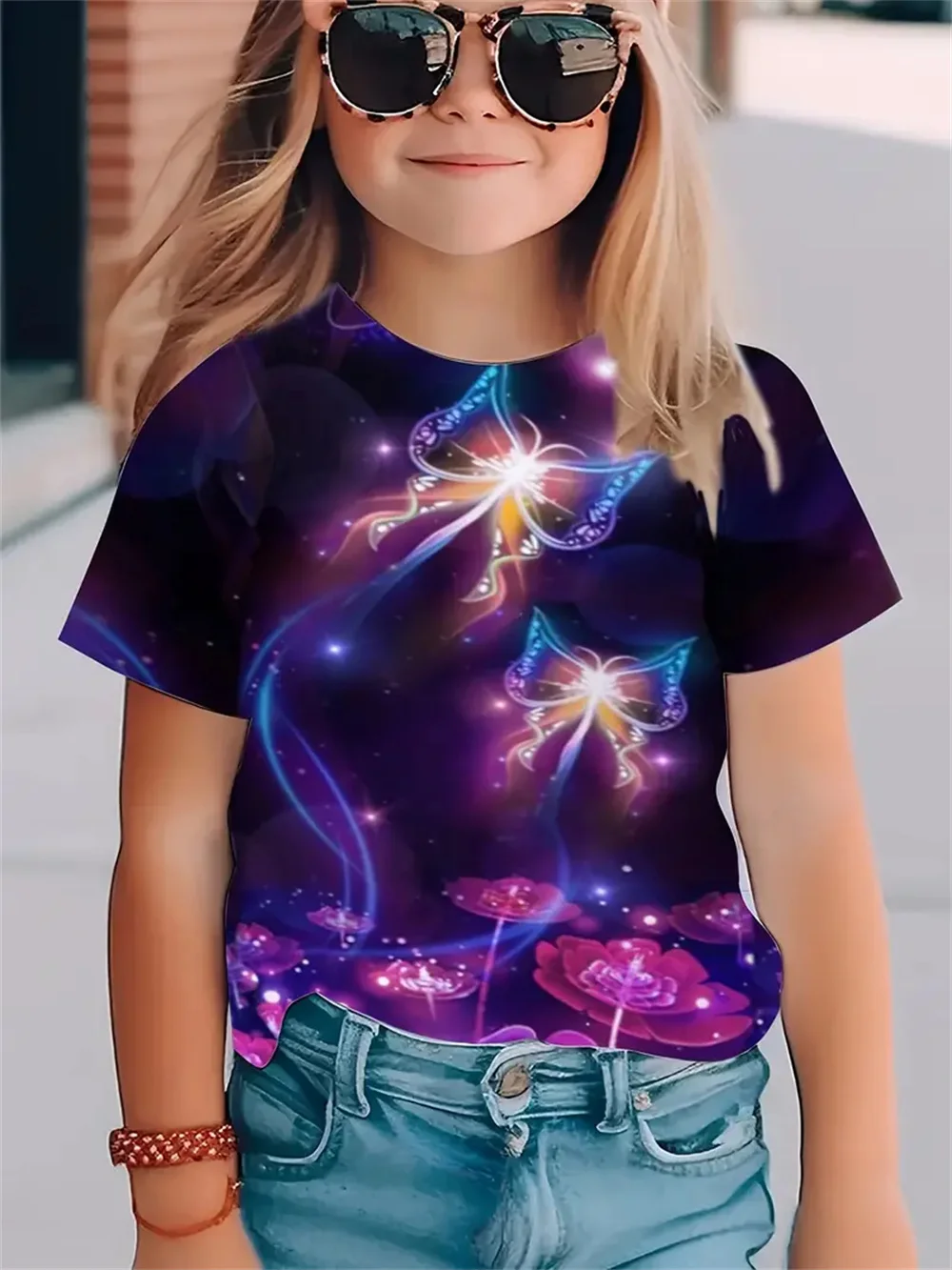 

Детские футболки для девочек, футболка с 3d принтом, детские футболки в подарок на день рождения, детская одежда, повседневная летняя детская одежда