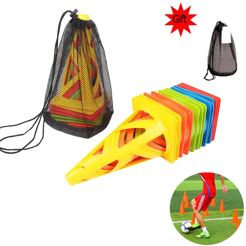 Cono de entrenamiento de fútbol, marcador de cono de baloncesto antigrietas, marcador deportivo, Cubo de señal de entrenamiento de fútbol, agilidad, 5 piezas, 23cm