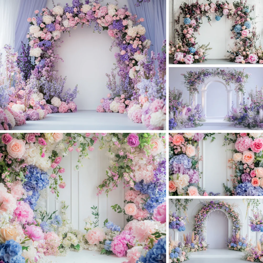 

Spring Flowers And Plant Butterflies Theme Photography Background Tea Party Decoration Dreamy Wedding Supplies Backdrod