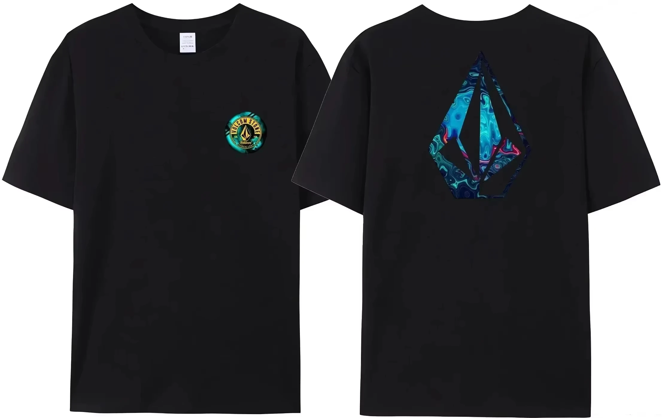 Camiseta Volcom Obsidian para niños y niñas, ropa para hombre y mujer, camisetas de manga corta de algodón, camisetas de verano a la moda de alta calidad, talla grande