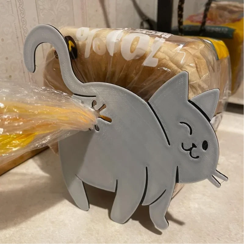 Bag Clips 3d Printed Cat Butt Bread Clip Funny Novelty Kitchen Gadget Home Decor Creative For Cat Lovers Dining Kids Snack
