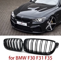 Rejilla delantera para BMW Serie 3 F30 F31 F35 316i 318i 320i 328i 330i 2011-2019 Rejilla de carreras de repuesto para coche negro brillante