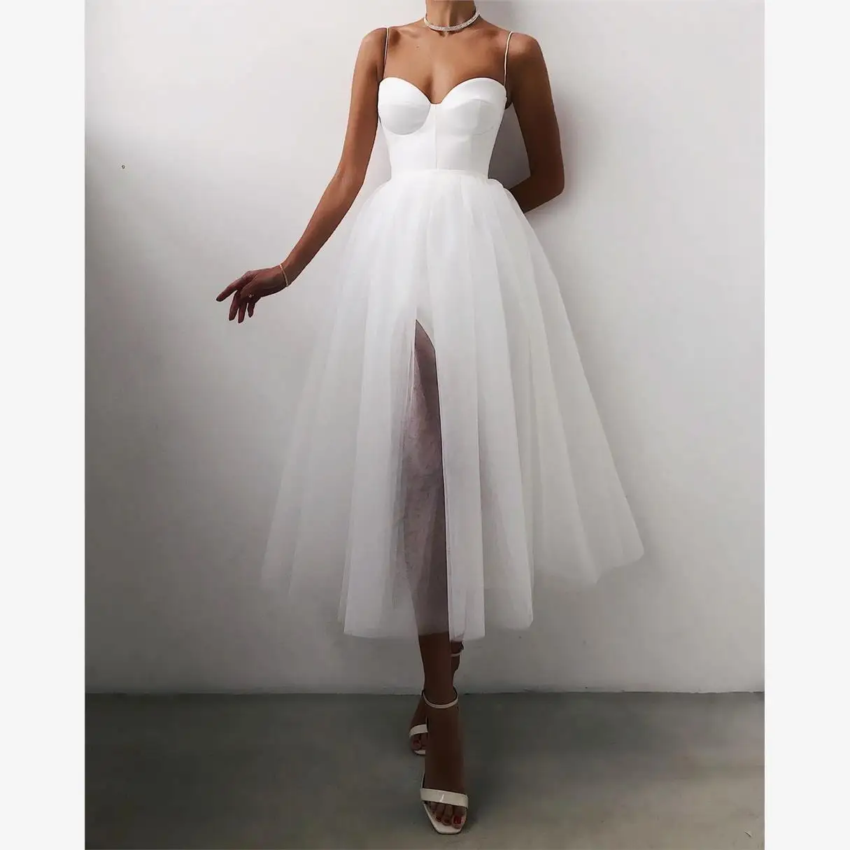 Jupe midi unie en coton et lin Cleanfit, style Hepburn, avec un t-shirt Hepburn Sle Quarter Sve D...