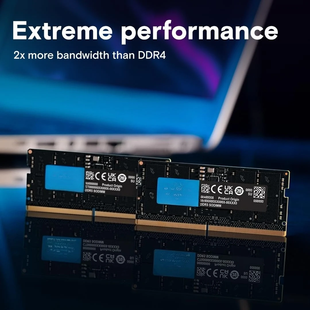 96 جيجابايت DDR5 RAM، 5600 ميجا هرتز (أو 5200 ميجا هرتز أو 4800 ميجا هرتز) مجموعة ذاكرة الكمبيوتر المحمول، SODIMM 262-Pin، متوافقة مع الجيل الثالث عشر Intel Core #1