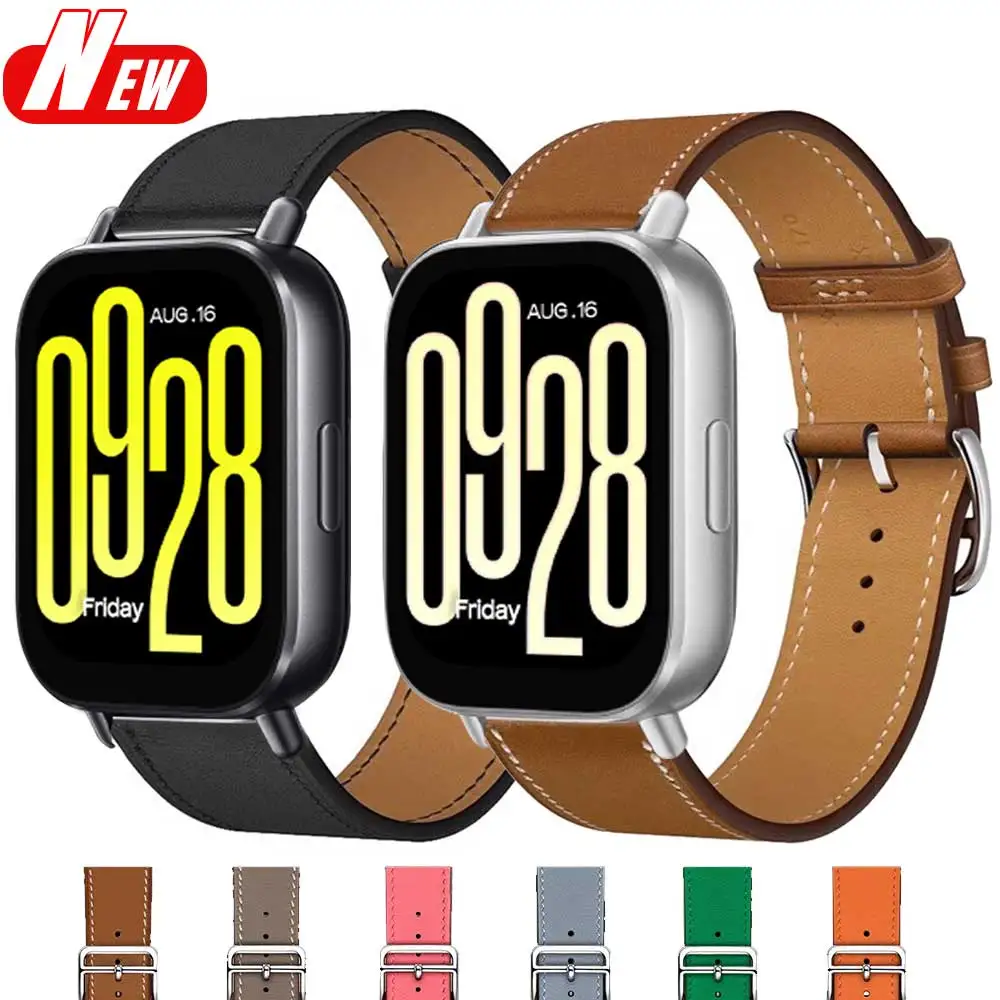 Leather Loop Strap for Redmi Watch 5 Lite/Active Band Xiaomi Mi Watch S4 Wristband Replacement Bracelet 20 22mm Correa Accessori