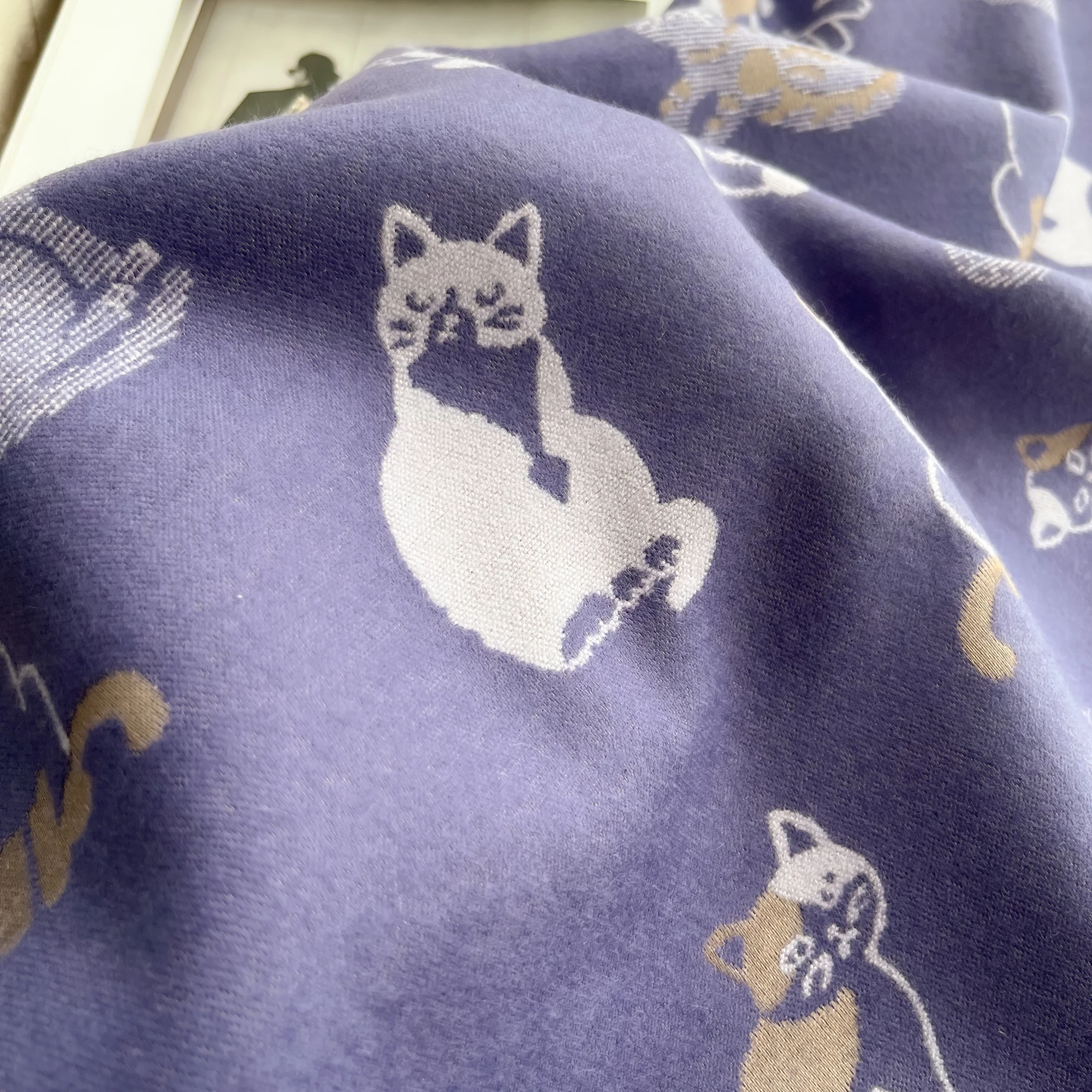 Frauen Neueste Tier Jacquard Katze Schal Imitation Kaschmir Weiche Warme Fransen Schal Herbst Winter Kältebeständig Winddicht Decke 2025 – Detail 19