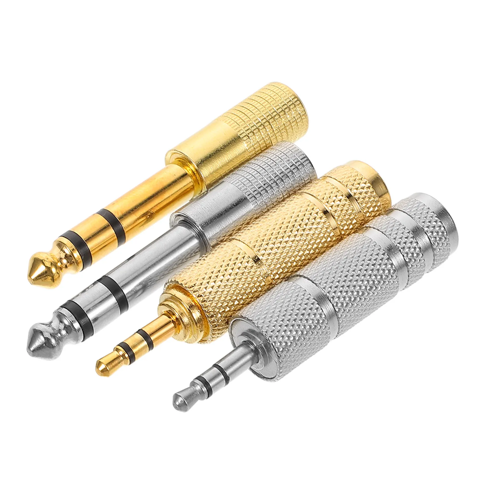 

4 Pcs Audio Adapter for Microphone Jack Metal Conversion Head Audios Home Connector