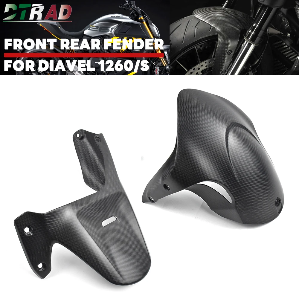 

For DUCATI Diavel 1260 S 2019-2023 100% Carbon Fiber Accessories Front Fender Mudguards & Rear Hugger Splash Guards Plain Matte