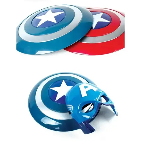 32cm Luminous Light Sound Shield + Mask Model Superhero America Captain Imitate Cosplay Property Toy Costume Party Props