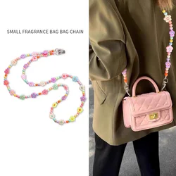 Korean Pink Flower Phone Strap Charm Chain Knot Cellphone Lanyard Keychain Girls Bag Pendant Cute Crossbody Shoulder Bag Chain