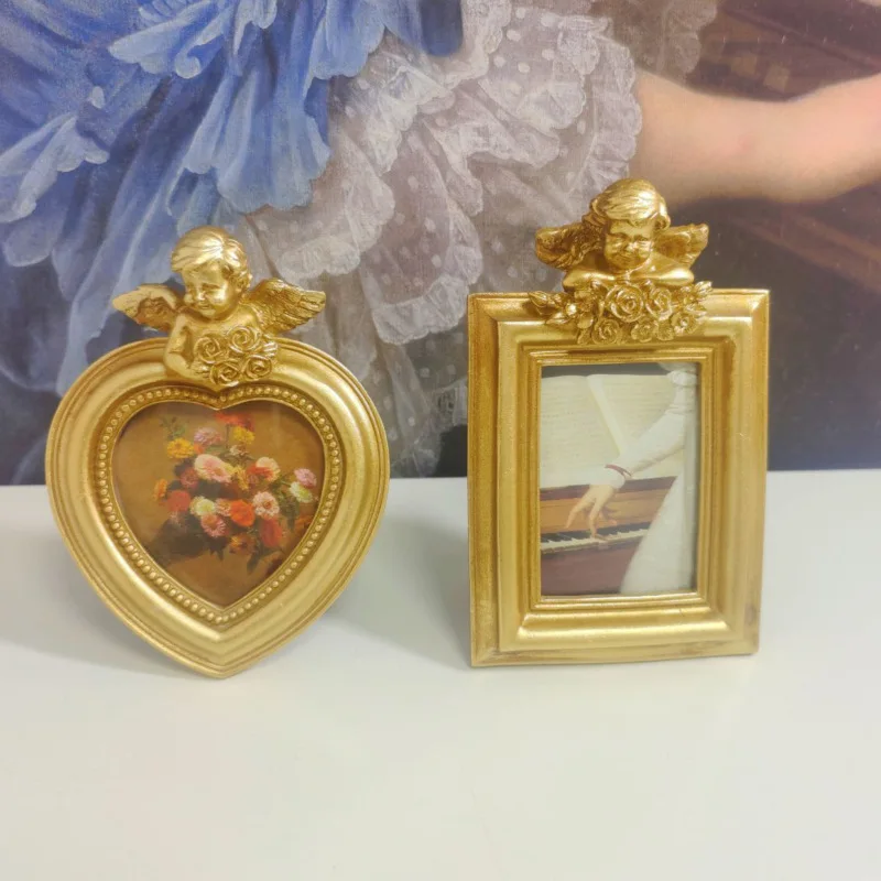 

Hot Selling Newest European Retro To Do The Old Angel Golden Photo Frame for Wedding Dress Home Decor