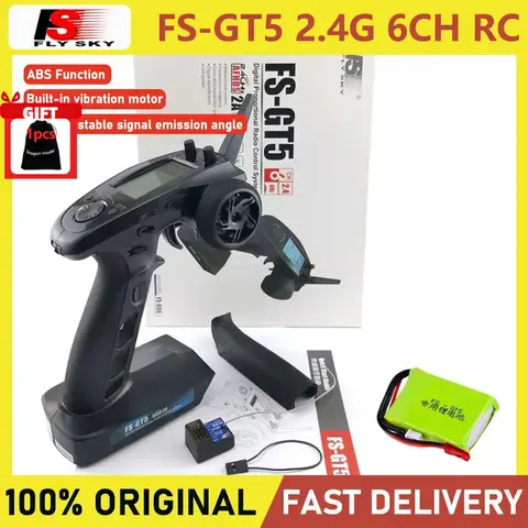 FlySky FS-GT5 FS GT5 2.4G 6CH RC Radio Transmitter with FS-BS6 6CH Receiver for RC Vehicles Crawler Car Boats Tank Toy Racing