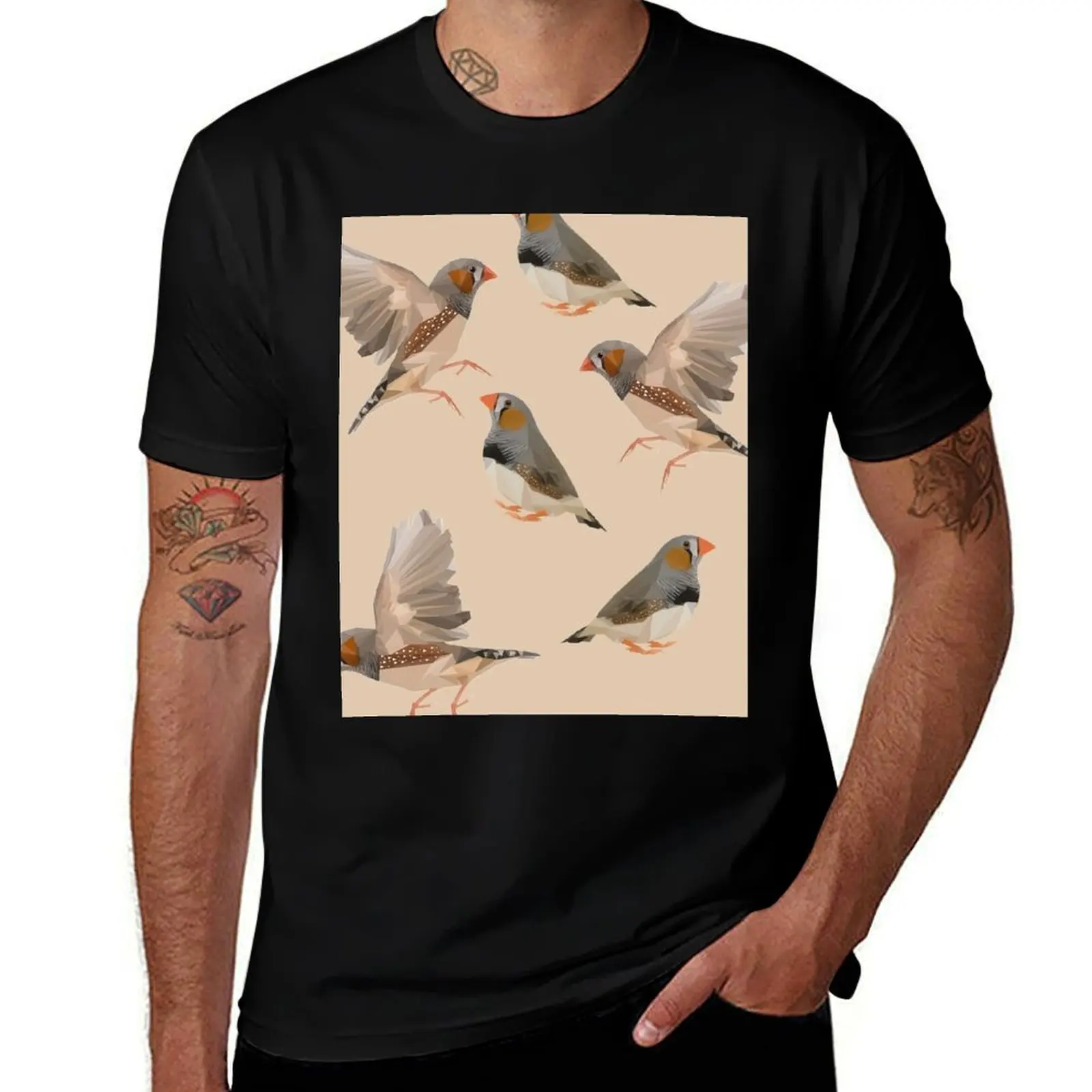 Zebra Finch Design T-Shirt Sports Basic Short Sleeve T-Shirt