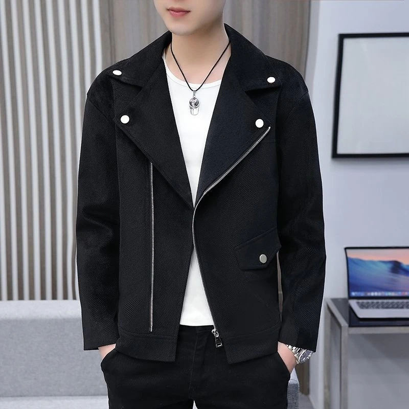 سترات بدلة رجالية ملابس بيضاء أصلية شهم جديد في معطف بسيط عتيق ملابس الربيع الصدر مع سترة رجالية بسحاب #2