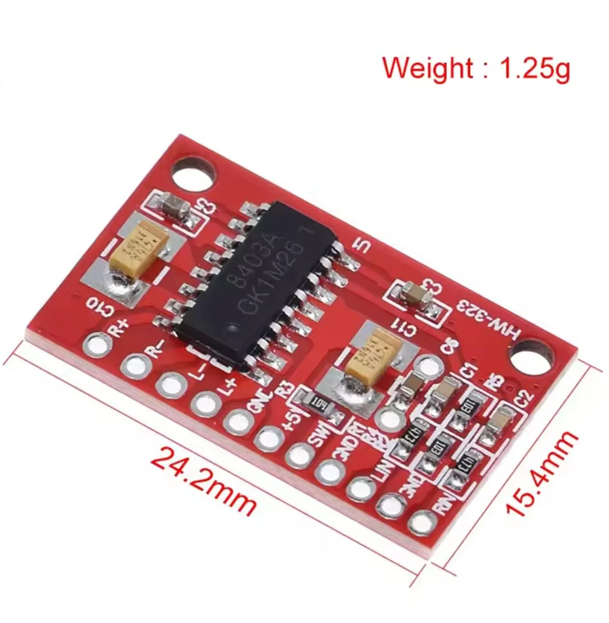 Red PCB PAM8403 Ultra Mini Digital Amplifier Board 3W Dual Channel Small Audio Power Amplifier Module