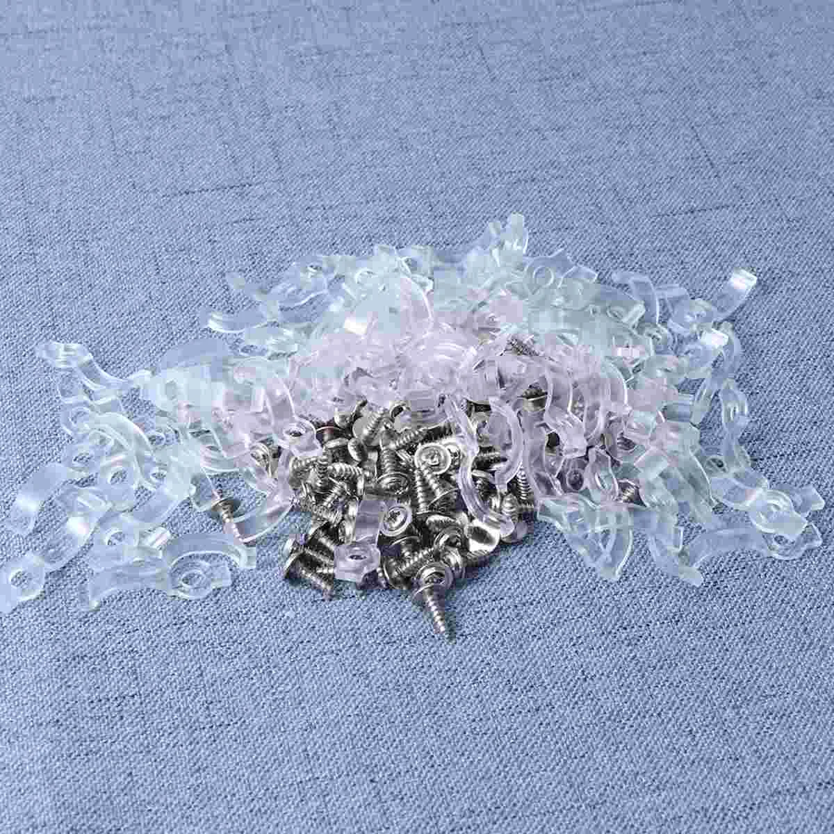 100 Pcs Strip Lights One-Side Fixing Clips Bar Mounting Bracket Attachment Brackets