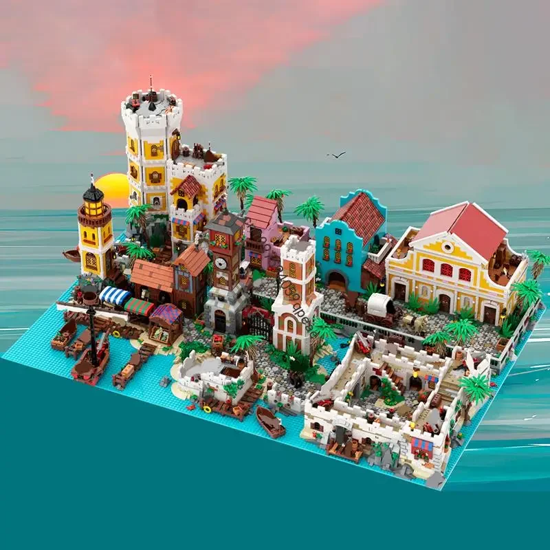 

Новинка, 20747 шт., Moc, европейская средневековая серия пиратов, модель Ultimate World, креативные идеи «сделай сам», детская игрушка, подарок на день рождения, головоломка на заказ