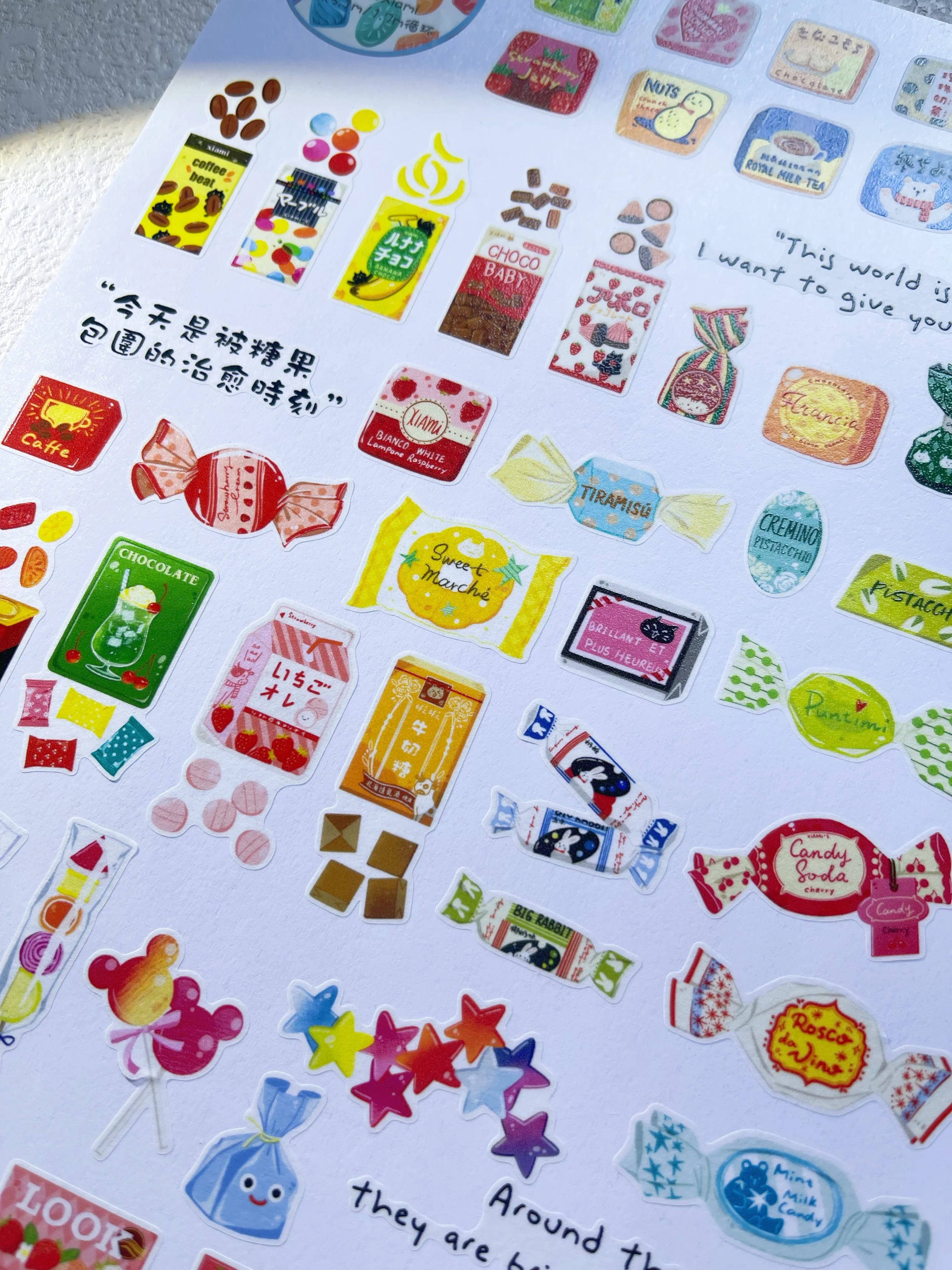 Xiami Original Candy Sweet Die Cut Washi Tape Full Roll for Journal Scrapbooking DIY Sticker Decoration Craft