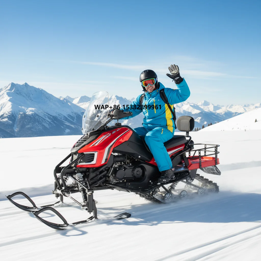 

QIQU Heavy Duty Steel Frame 150KG Transport Capacity with Rear Cargo Rack 200cc Utility Snowmobile