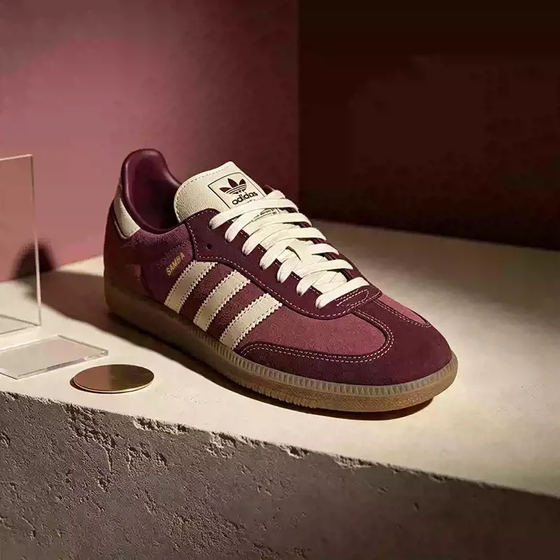 Adidas Originals Authentic SAMBA OG Low Top Sneakers KK2267 Burgundy Cream Gum Leather Shoes