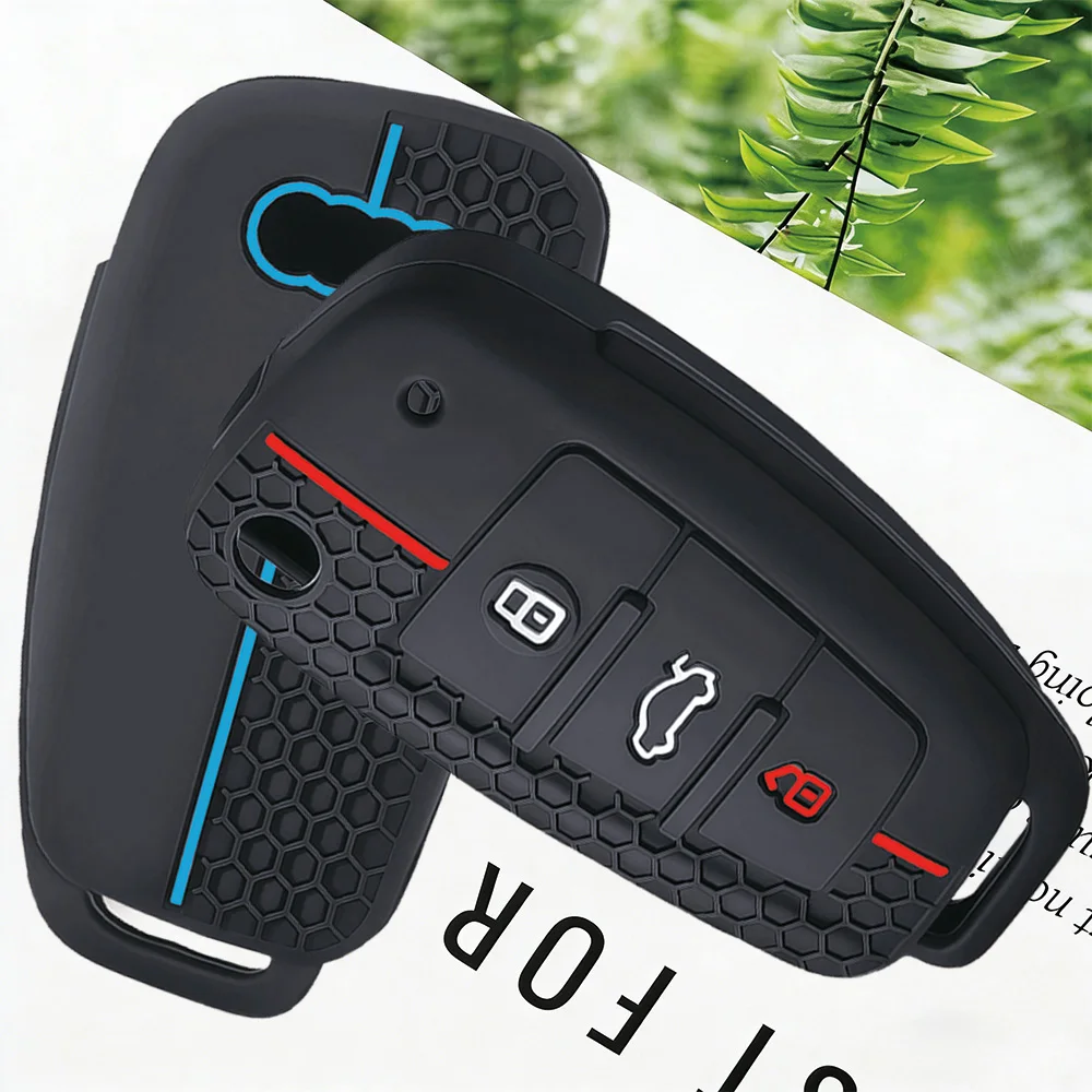 Premium Soft Silicone Car Key Case Cover for Audi A4 B7 A6 C6 4f 8v A3 8p A1 A3 Accessories Remote Key Holder 3 Button Jacket