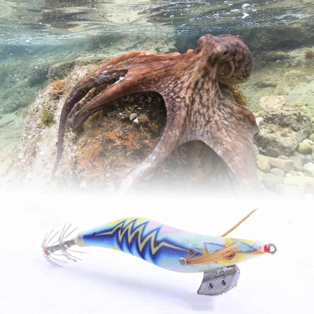 Mini-Angelköder, 2,5 g, 3,5 g, harter Köder, Oktopus, Garnelen, 10 cm, 13 cm, Holzzäder zum Angeln