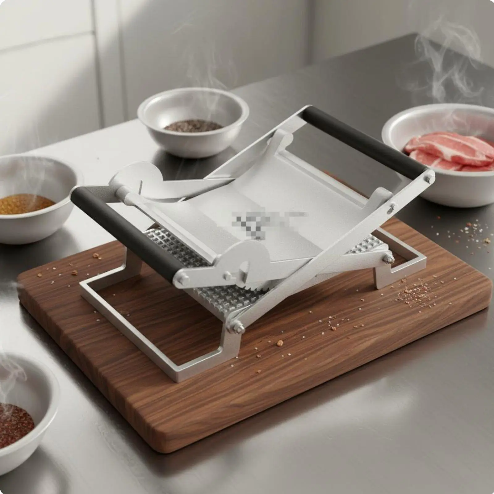 Meat Tenderizer Easy Grip Manual Meat Flattener Press for Home Barbecue and Professional Cooking