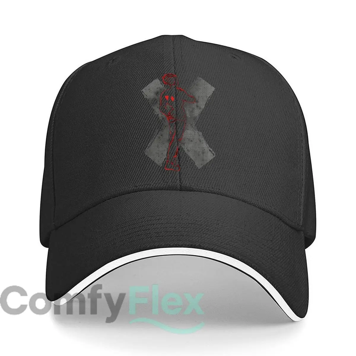 Mysterious Figure with Card Symbols Graphic Unisex Adjustable Fit Sandwich Baseball Cap Adult Casual Hat For Men's And Women's