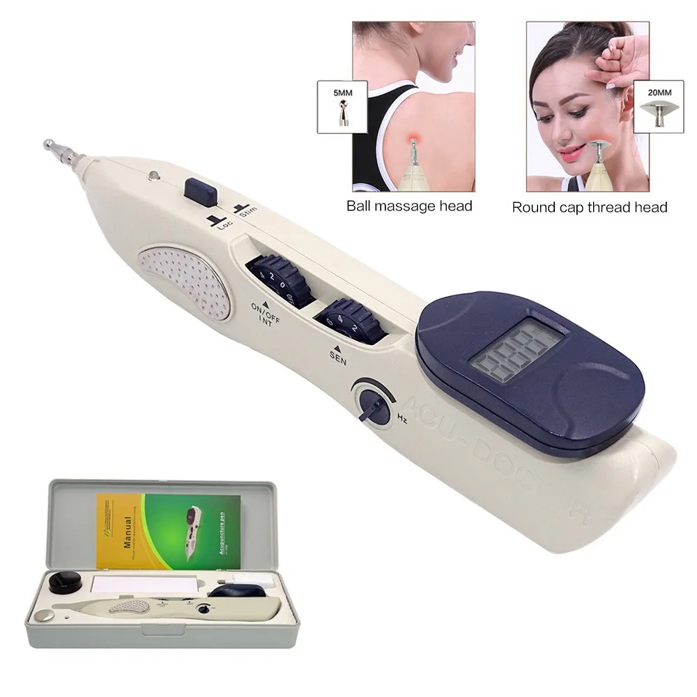 Automatic point-finding acupuncture pen, household pen, tendon-pulling stick, electronic massage acupoint device