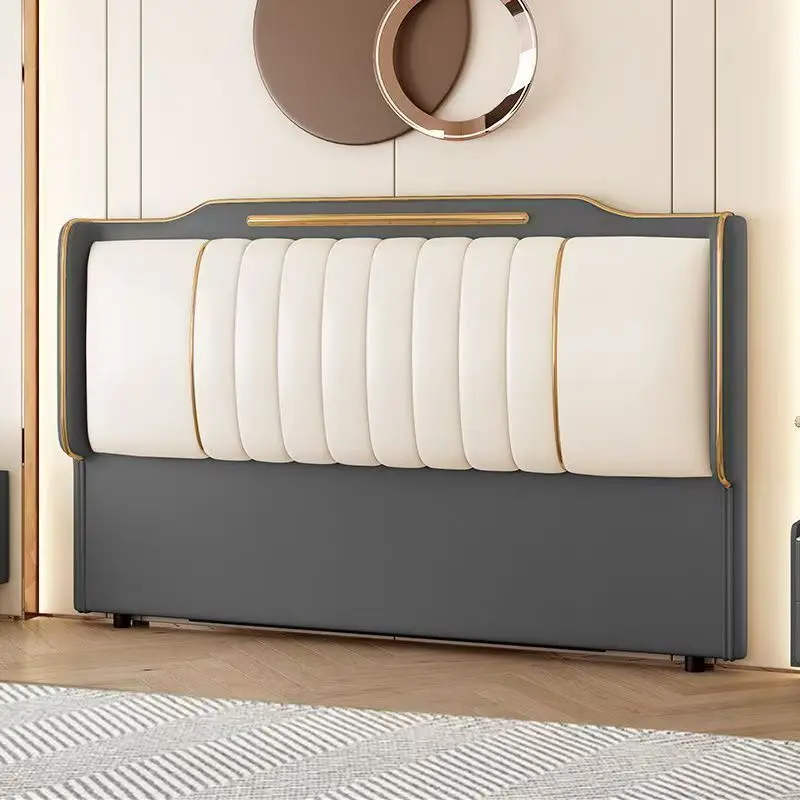 

2025 new soft bag bedside simple modern solid wood light luxury backplane high-end backrest floor single buy bedside whole