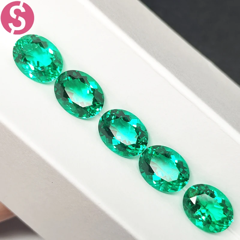 

Lab Grown Columbia Emeralds Oval Cut Gemstone For Fine Jewelry Pendant Bracelet Making Material With electable AGL Certificate