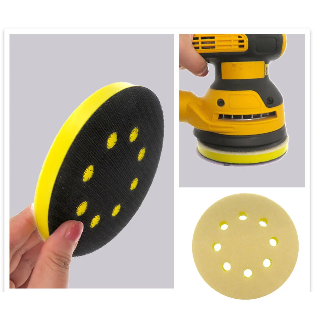 For Polishing 5 Inch Sanding Pad 8 Holes Sanding Pad Contoured And Curved Surfaces Easy To Use Foam Interface Pad