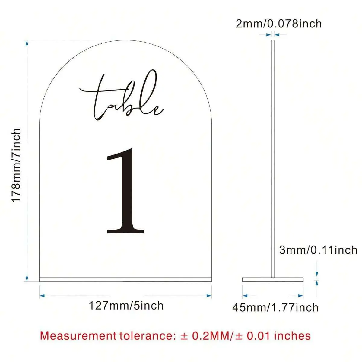 Wedding Table Number Plate 1-10 Numbers (10 in total) Hotel Banquet Hall Table, Birthday Party Restaurant Table Number Guide