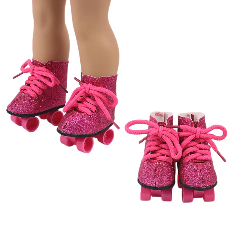 Doll Roller Skate Sequin Shoes Ice Skates For 18 Inch Doll Clothes DIY Accessories Toys