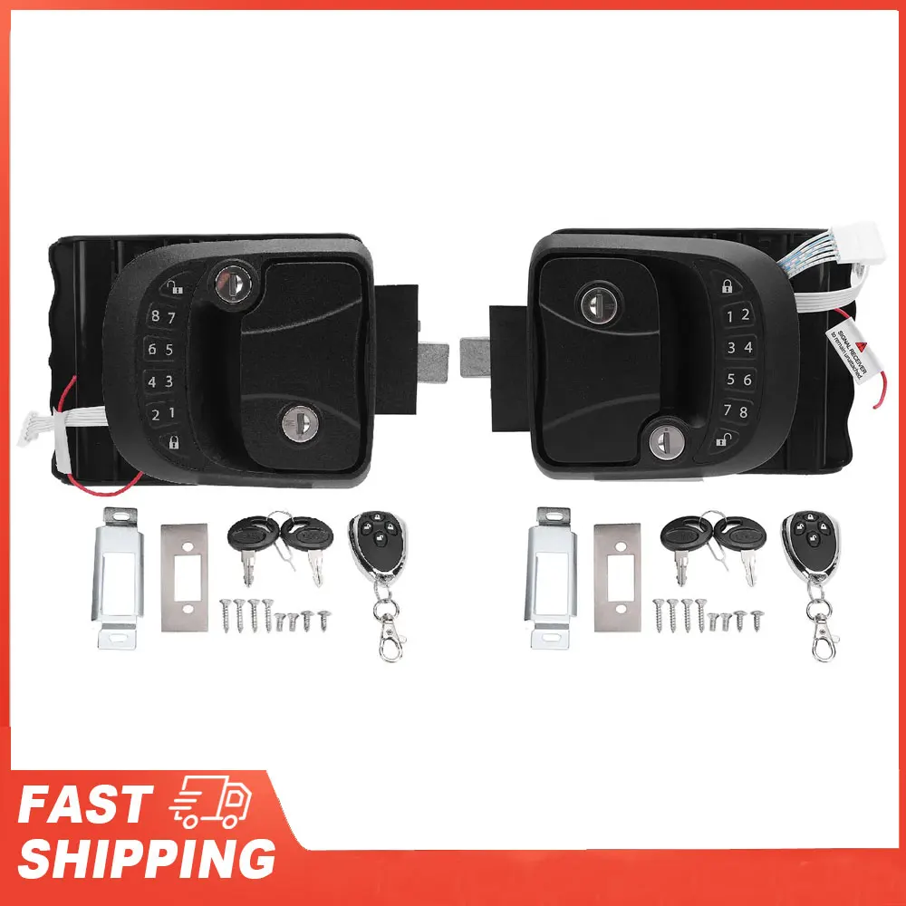 

Keypad RV Door Latch Lock RV Door Lock Keyless Entry Remote Control Keypad Zinc Alloy Trailer Door for Trailers Motorhomes