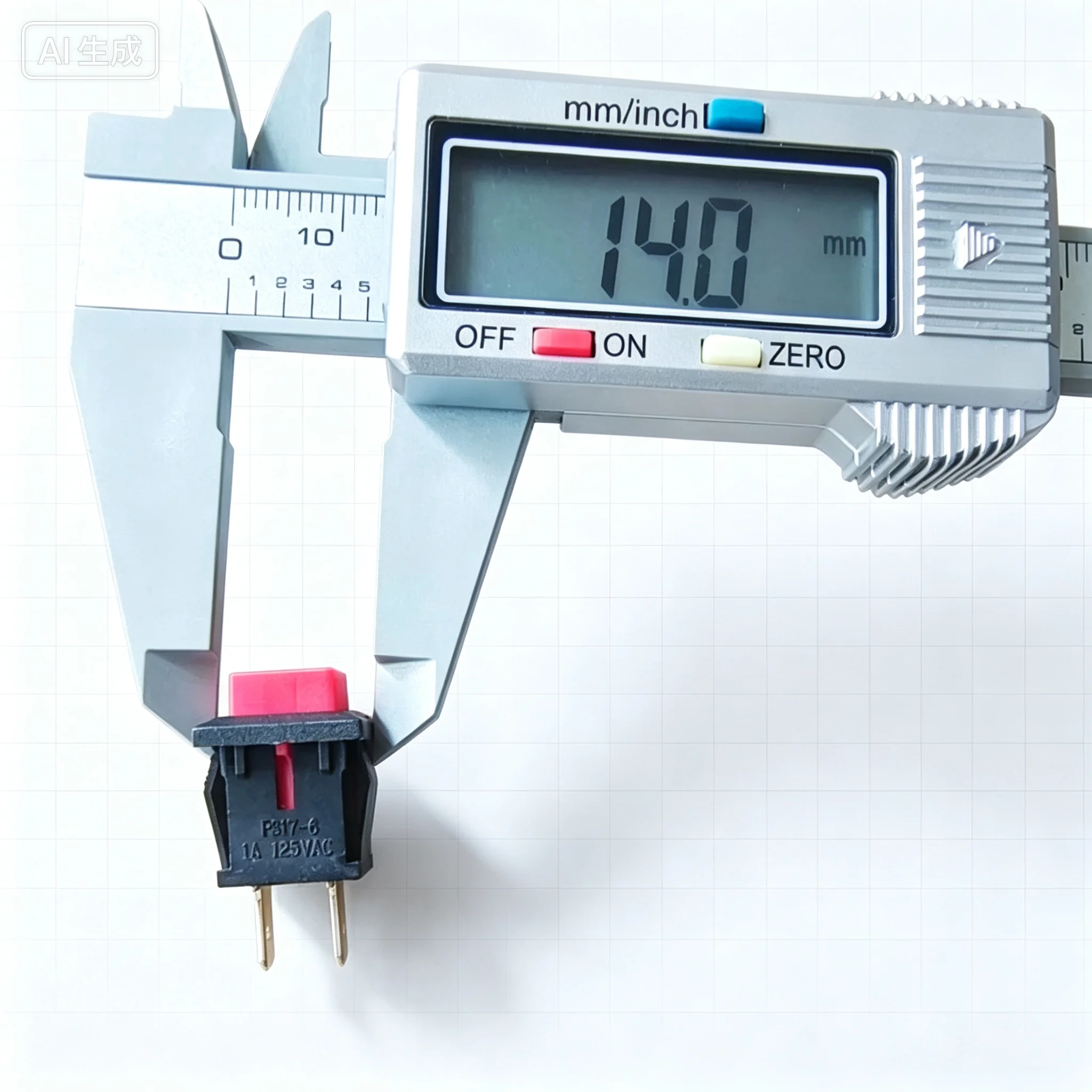 For CANAL Square Reset Non-locking Push Button Switch PS17-6 Mini Momentary Power Switch