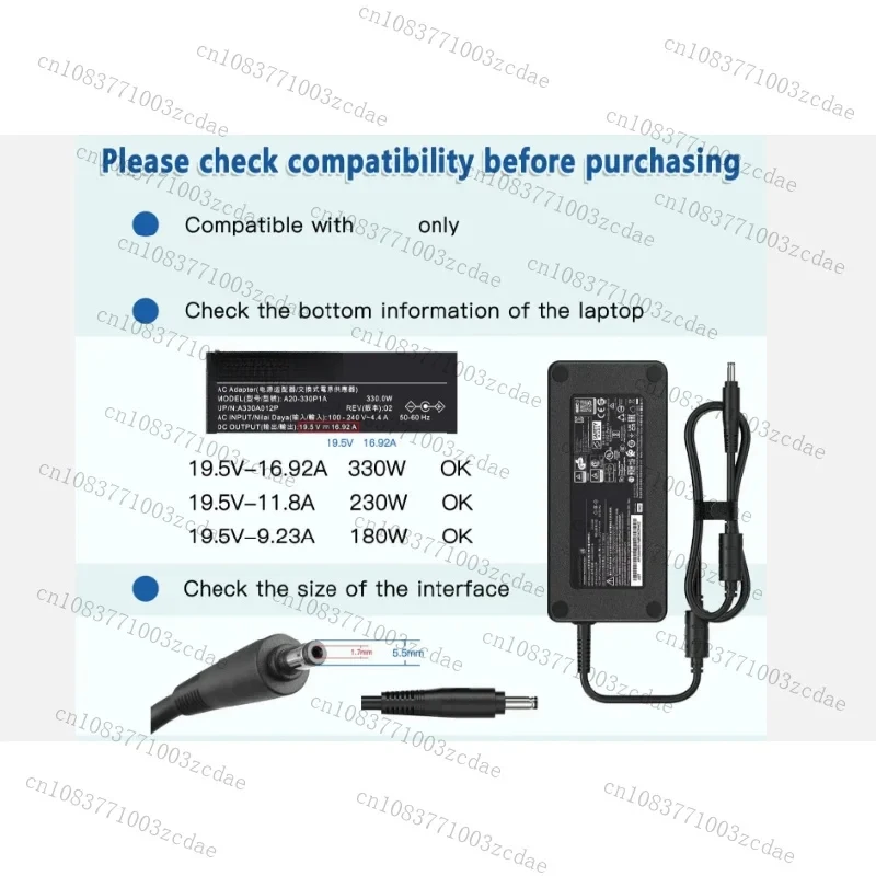 Strong Robustness Original 330W For Acer Laptop Charger for Predator Helios 18 16 15 PH18-71 PHN16-71 LY